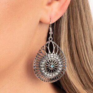 Paparazzi Jewelry Accessories - Summer Sojourn - Blue Earrings - Vintage